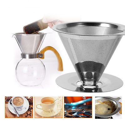 Navulbare Koffie Filter Cup Bar Koffie Druppelaar Een Laag Rvs Bar Zeven Giet Over Kegel Druppelaar Koffie Zeef