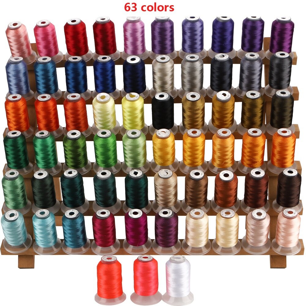 40/63 Brother Colors Polyester Embroidery Machine Thread Kit 40 Weight for Brother Babylock Embroidery and Sewing Machines: 63 colors