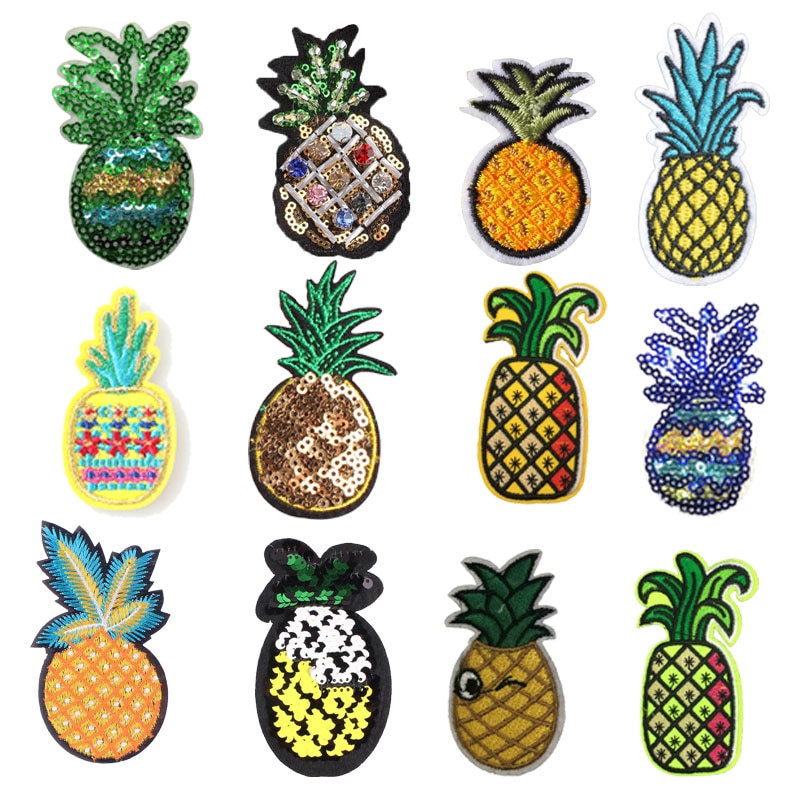 Ananas Geborduurde Ijzer Op Patch Kleding Diy Creatieve Badges Jackfruit Patches Voor Kleding Rugzak Cowboy Jas Stickers F