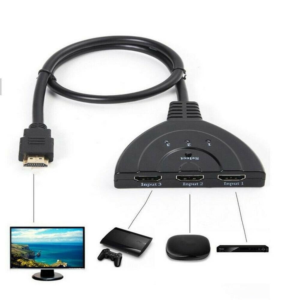 3 Port HDMI Splitter Cable Auto Switcher Adapter 1080P for LCD HDTV PS3 XBOX