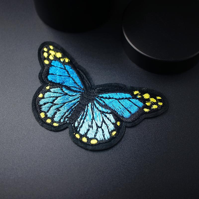 Blauwe boter maat :5.0 x 8.0cm stoffen badges patch jeans tas hoed kleding kleding naaien decoratie applicatie tas patches accessoires