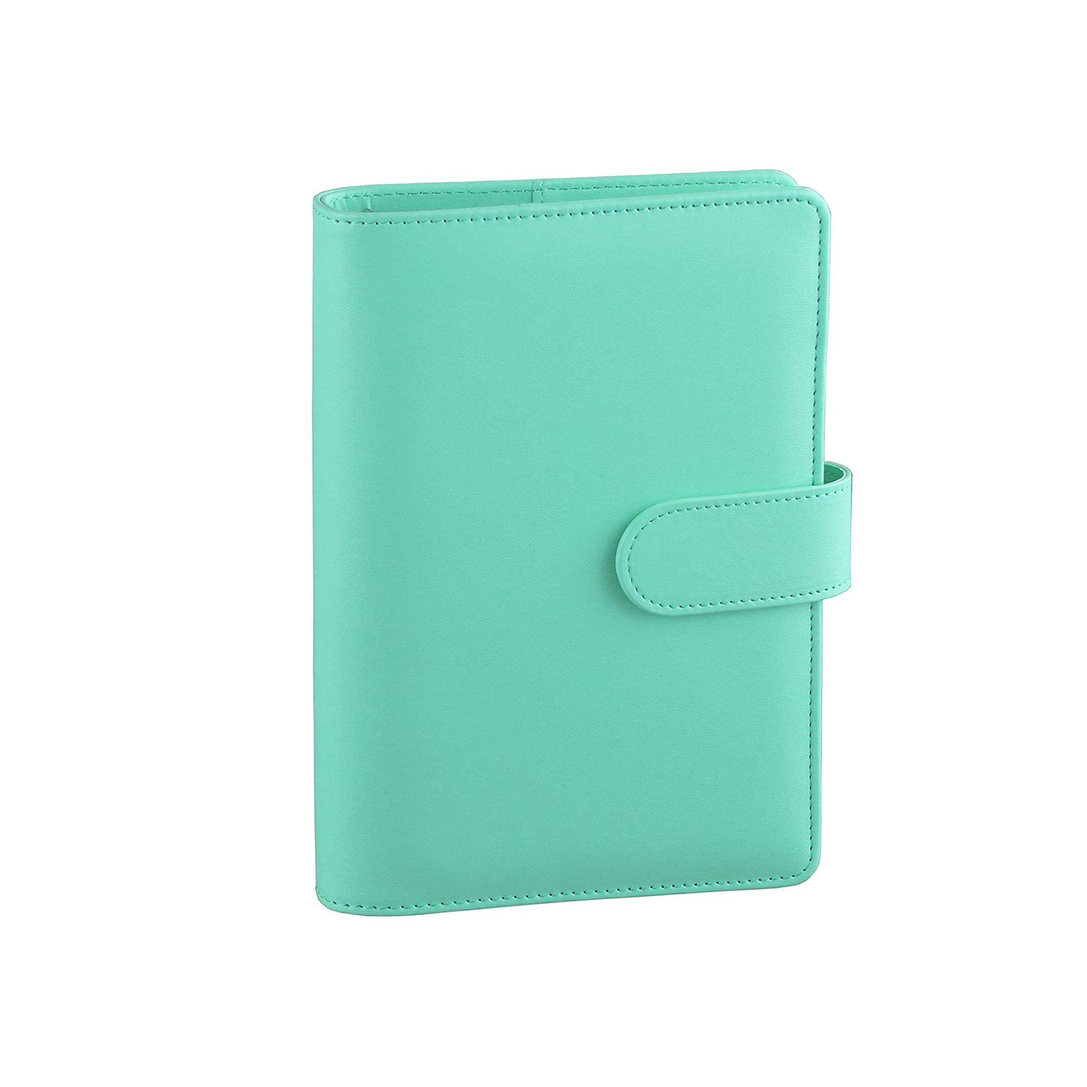 A6 Pu Lederen Notebook Losbladige Bindmiddel Hervulbare 6 Ringband Cover Met Magnetische Gesp Sluiting: Green