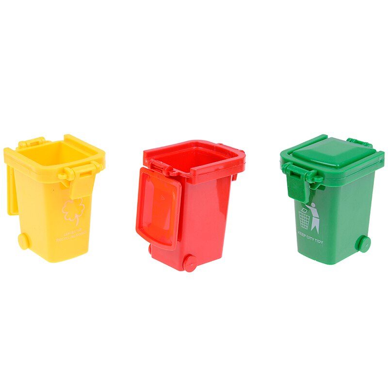 3 pz/pacco Kawaii Spazzatura Bidone della spazzatura Contenitore bavaglio Giocattolo di Un impostato per I Bambini Che Giocano