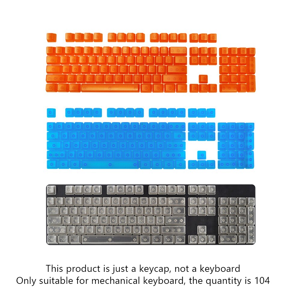 108 Keys Transparent ABS Keycaps Mechanical Keyboard OEM Non-Engraved Backlight Key Cap Compatible with Cherry MX/Kailh/Gateron