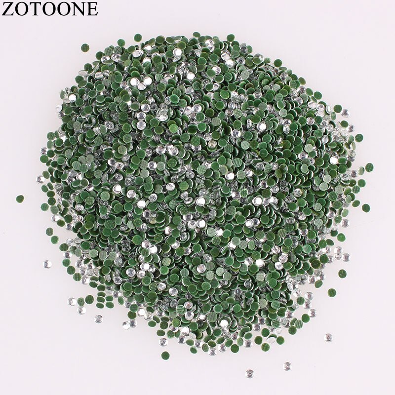 Zotoone 1440Pcs Crystal Rhinestone Applique Decoraties Bridal Crystal Trim Lijm Nail Art Flarback Steentjes Voor Kleding: White / SS6