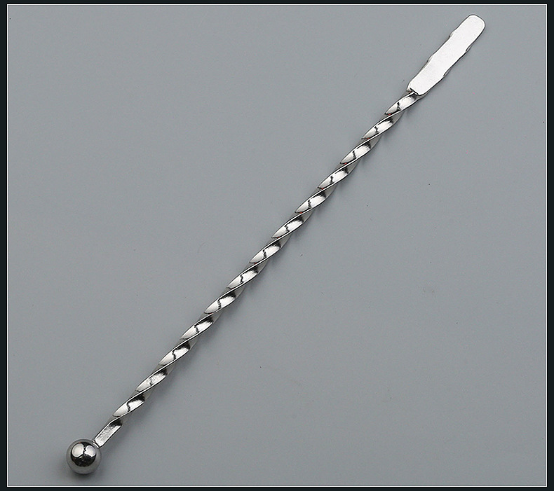 Swizzle Stick Cocktail Picks Whisk Muddler Stirring Ice Spoon Rod Mixing Tea Coffee Long Handle Bar Tool Bartender Drink Mixer: 30CM ROD SILVER