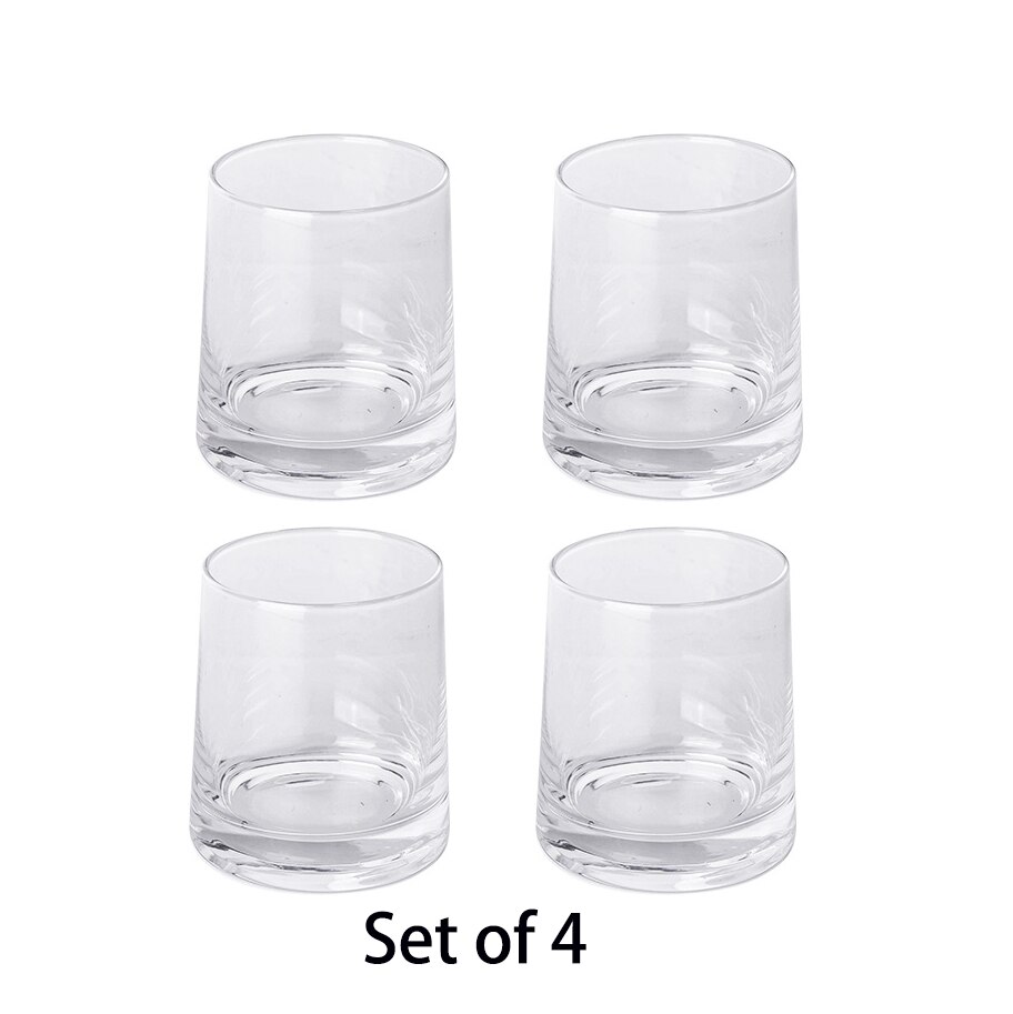 Juego de vasos de cristal nórdicos para el hogar, Juego de 2 o 4 vasos de cristal para beber vino, whisky y agua, sencillo, 4 Uds.: Clear set of 4