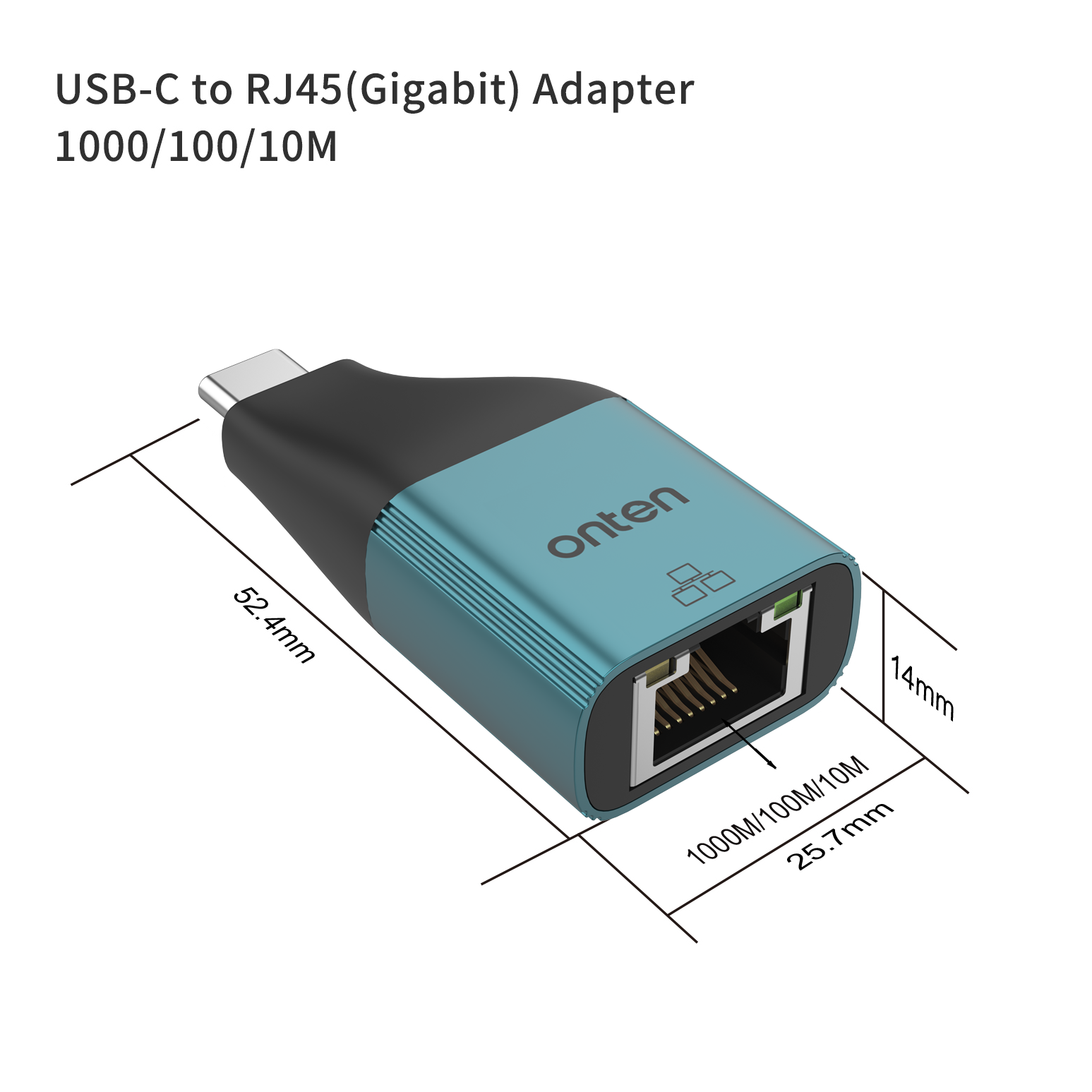 ONTEN Original OTN-UC101 Type c to RJ45 Ethernet Adapter 1000M 100M