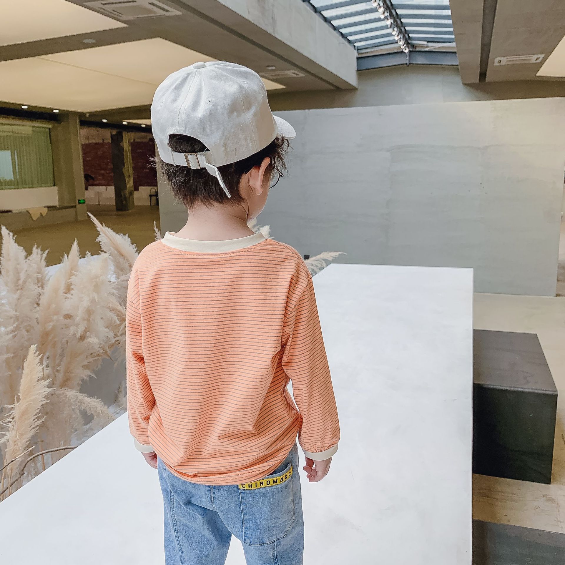 Jungen Karikatur gestreift T Hemden Baby mädchen baumwolle lässig 2 farben alle-spiel lang Ärmel Abschläge kleidung