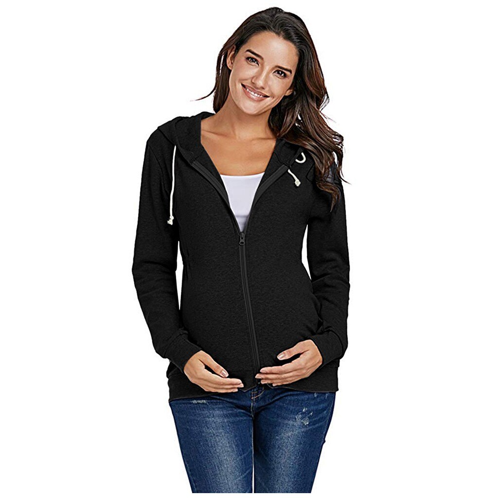 Maternity Blouses And Tops For Pregnant Maternity Tops For Pregnancy Tops Zipper Hoodie Blouse Sweatshirts Top Clothes Y1016