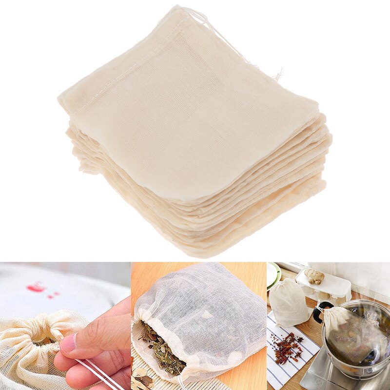 20/100 st tomma tepåsar med snöre tefilter för ört lös te soppa smaksättning matlagning tepåsar kökstillbehör: 20 st 10 x 12cm