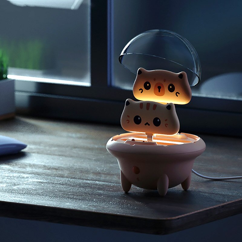 800mAh mini powerbank słodki kociak USB C przenośna obudowa z zewnętrzną baterią z lampką nocną doprowadziło kreskówka szybka moc ładowania