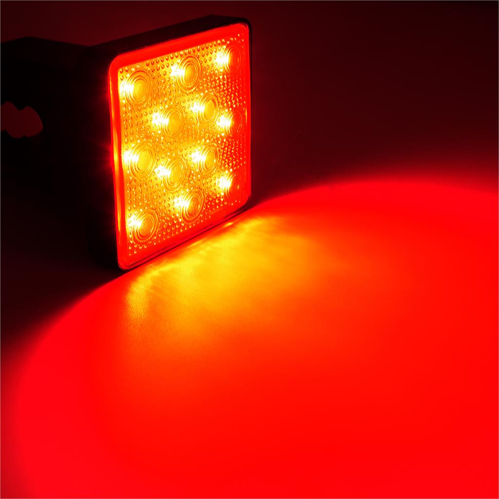 Truck Trailer Hitch Cover With 12 LED Brake Light Fit 2" Receiver Trailer Hitch Receiver Cover Stop Tail Light Trailer Parts