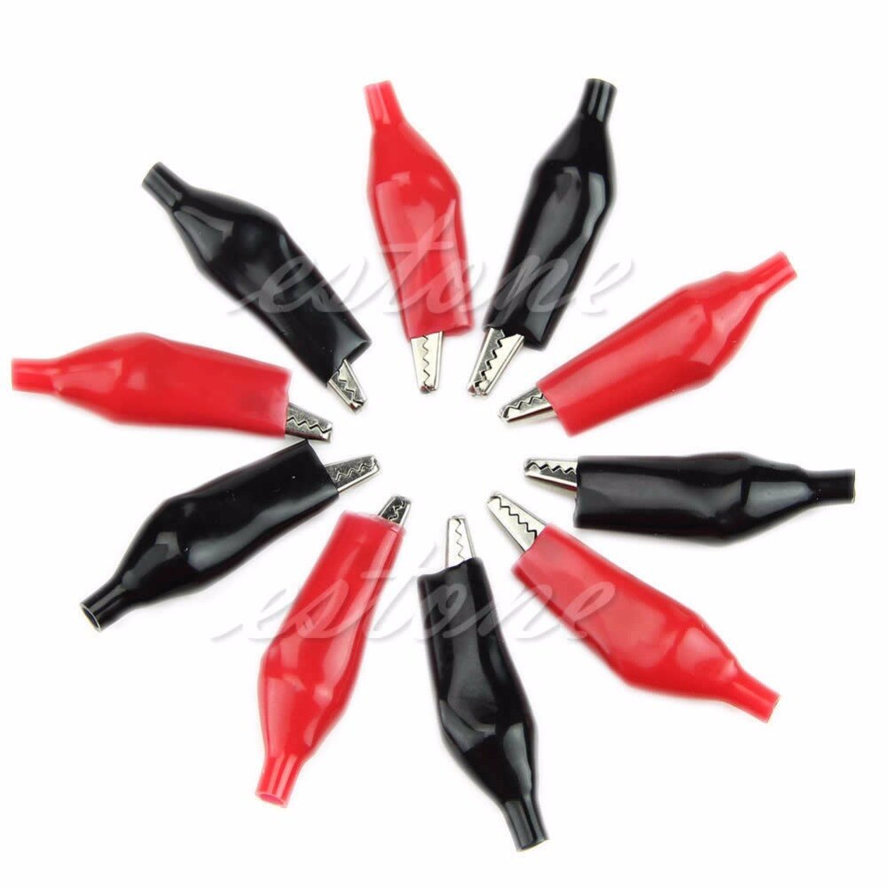 10 Stks/set 28Mm Alligator Leidt Crocodile Test Clip Voor Elektrische Jumper Wire Kabel