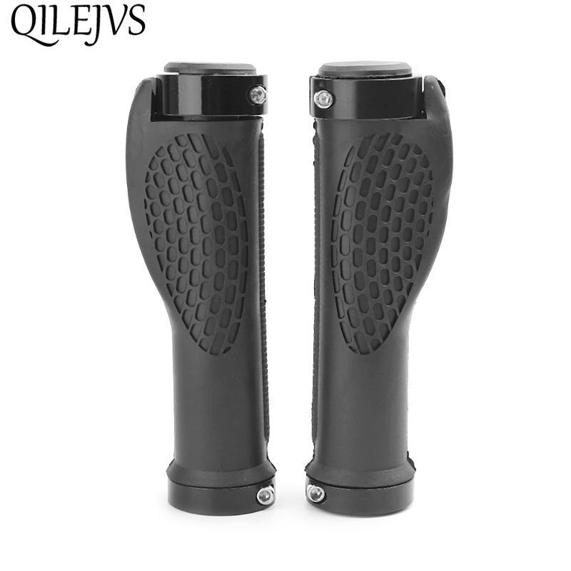 Ergonomic Bike Handle Grip Road Cycling Bicycle Anti-Skid Rubber Lock Handlebar Q84C: black