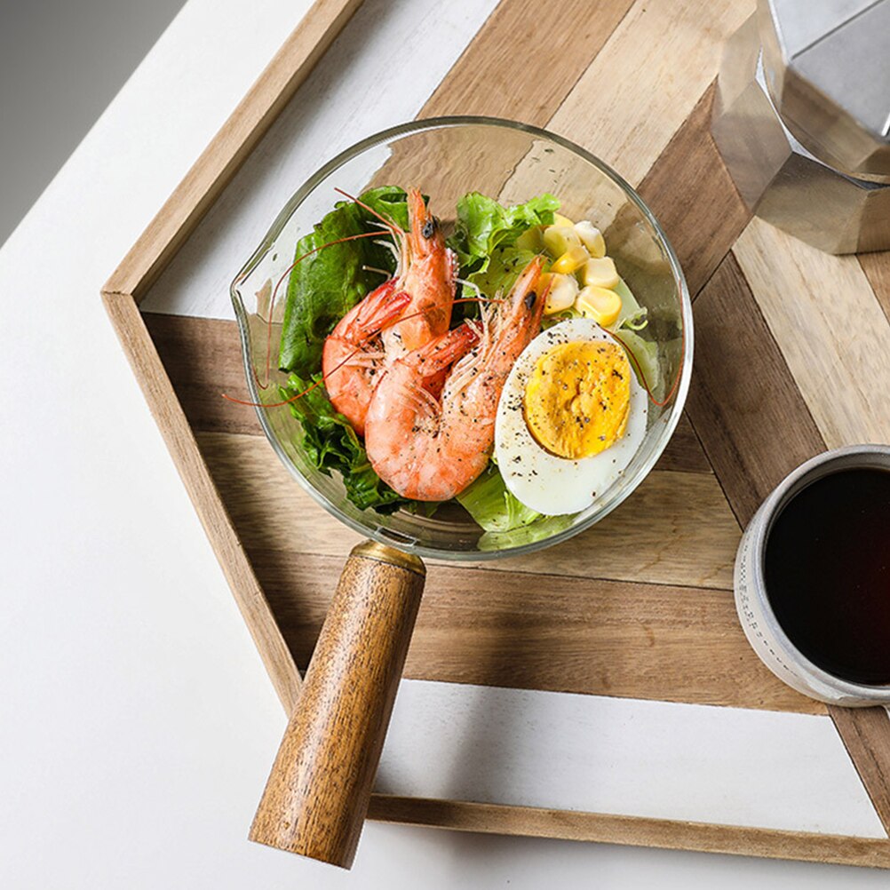 1 Pc Heatable Pot Transparent Borosilicate Glass Pot Instant Noodle Pot