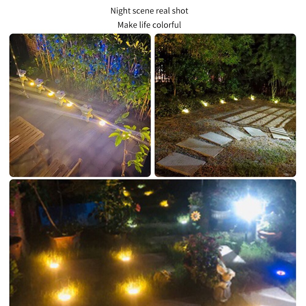 Ground Lamp IP65 Waterproof Landscape Light Disk Lights Gutter 17 LED Durable Buried Light Garden Decking Solar Power