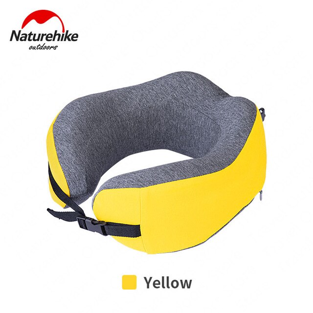 Naturehike Cuscino Da Viaggio di Alta qualità Gomma Piuma di Memoria Cuscino del Collo, Confortevole e Traspirante Copertura, Aereo Luce di Viaggio Cuscini: giallo