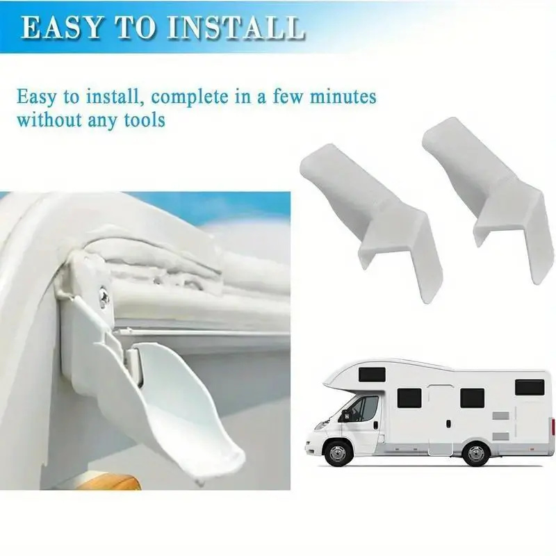 2 pçs branco caravanes telhado dreno de chuva calhas piloto dreno de telhado caravana acessórios de proteção exterior
