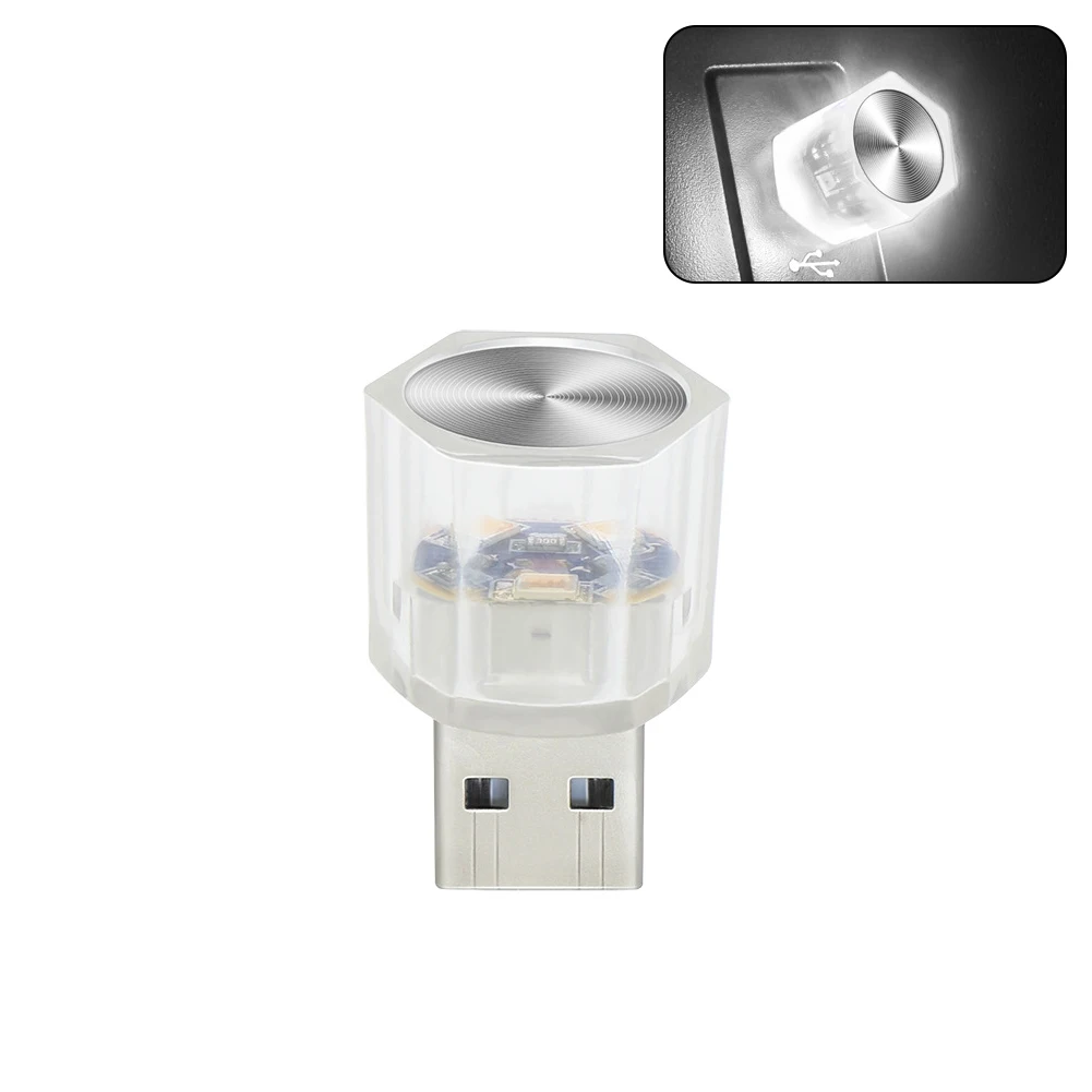 Mini lampe universelle USB Plug and Play pour intérieur de voiture, lumières LED, lampe de lecture automatique, décorations décoratives, escales ambiantes