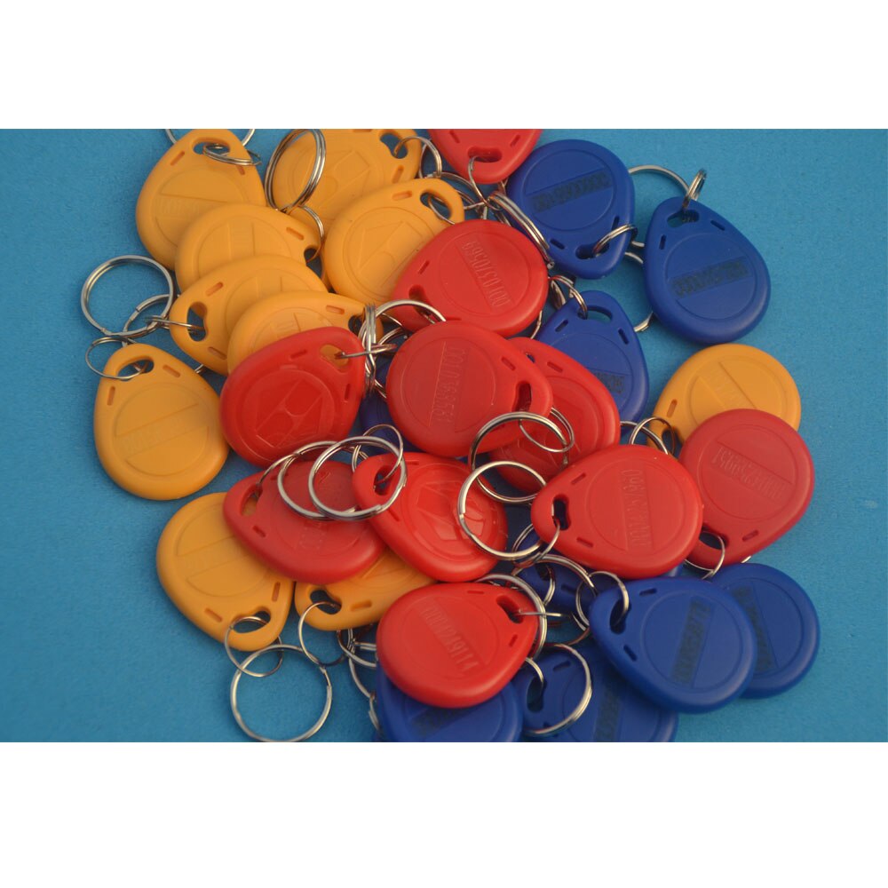 10pcs/Lot 125Khz TK4100 RFID tag Proximity ID Token Tag Key Fob Access Control Red Yellow Blue