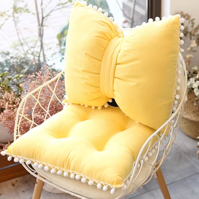 Boog Kussen Voor Stoel Home Decor Roze Grijs Cartoon Getuft Kussen Rugleuning Kussen Studenten Kinderen Meisjes Bureaustoel Kussen