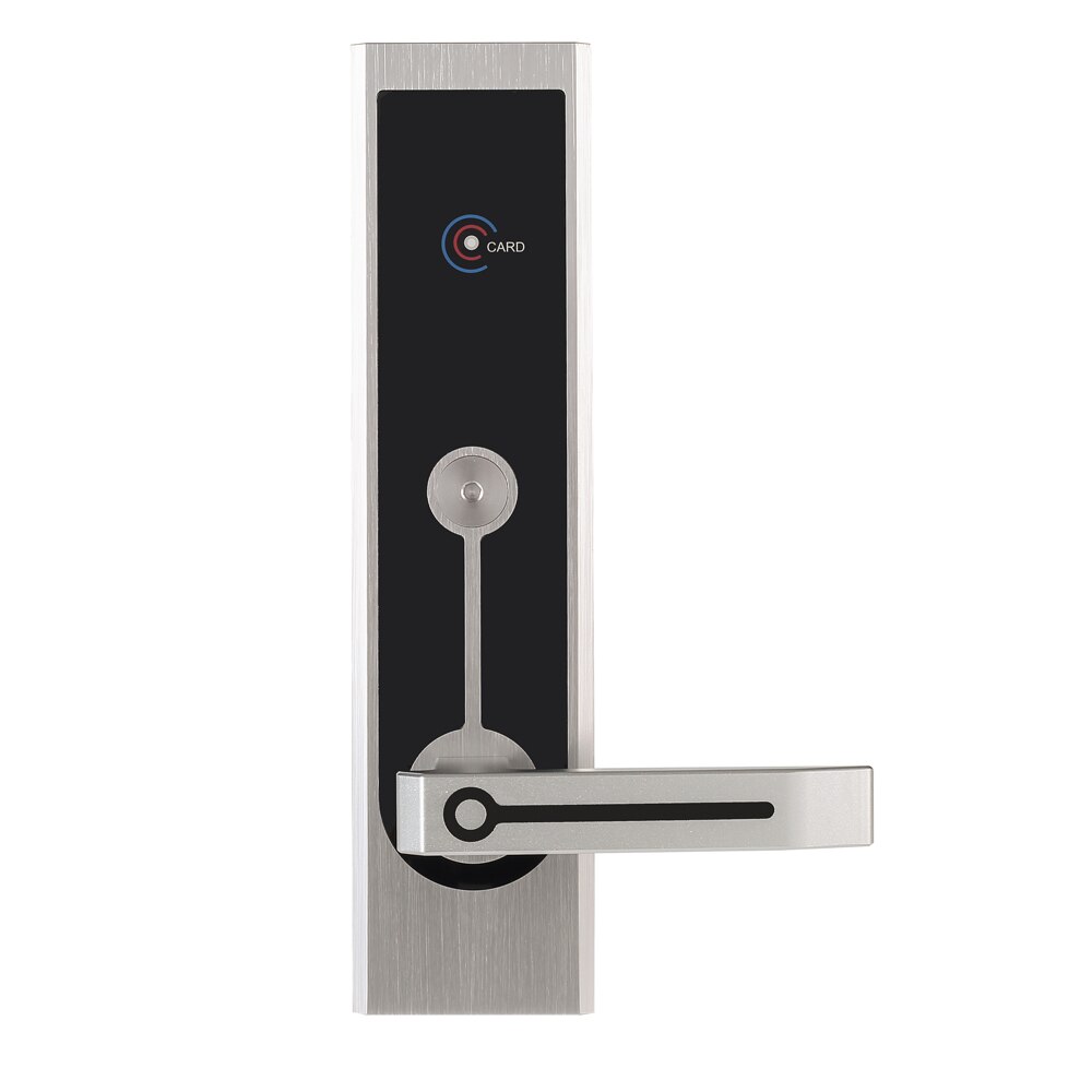 Smart lock for hotel apartment door with passwords IC card key unlock way: Silver