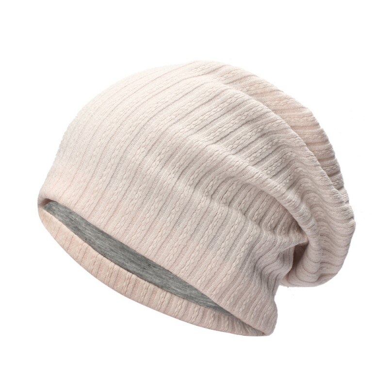 Gorro de punto elástico y térmico para hombre y mujer, gorro ligero de algodón, cálido, para otoño y primavera: XOU544W
