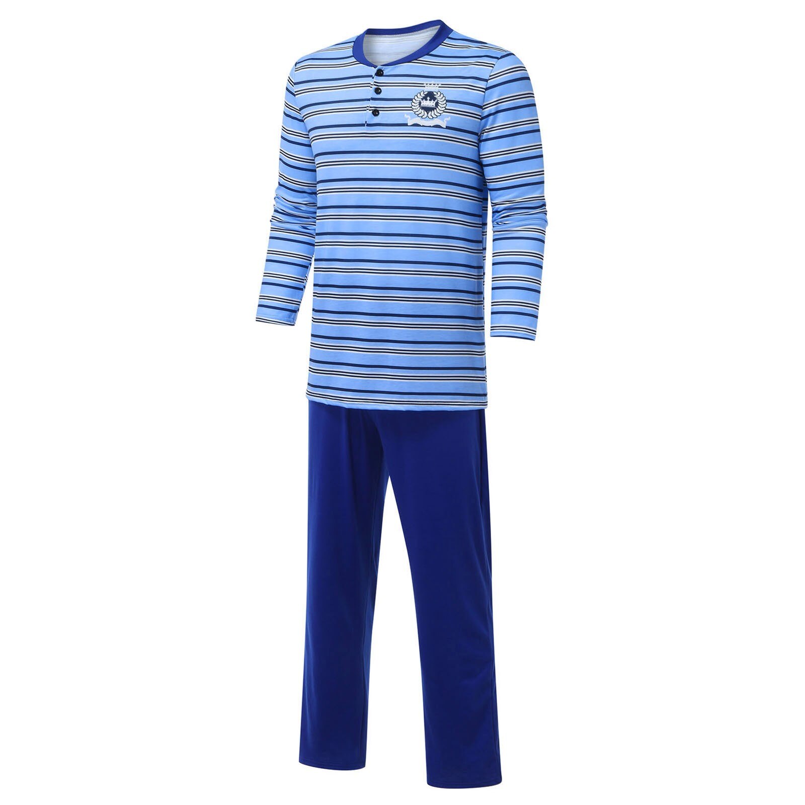 Cotton Stripe Solid Pajama Tops Pants Set For Adluts Home Furnishing Cotton Trousers Cotton Pajama Men Sleep Bottom Home Wear