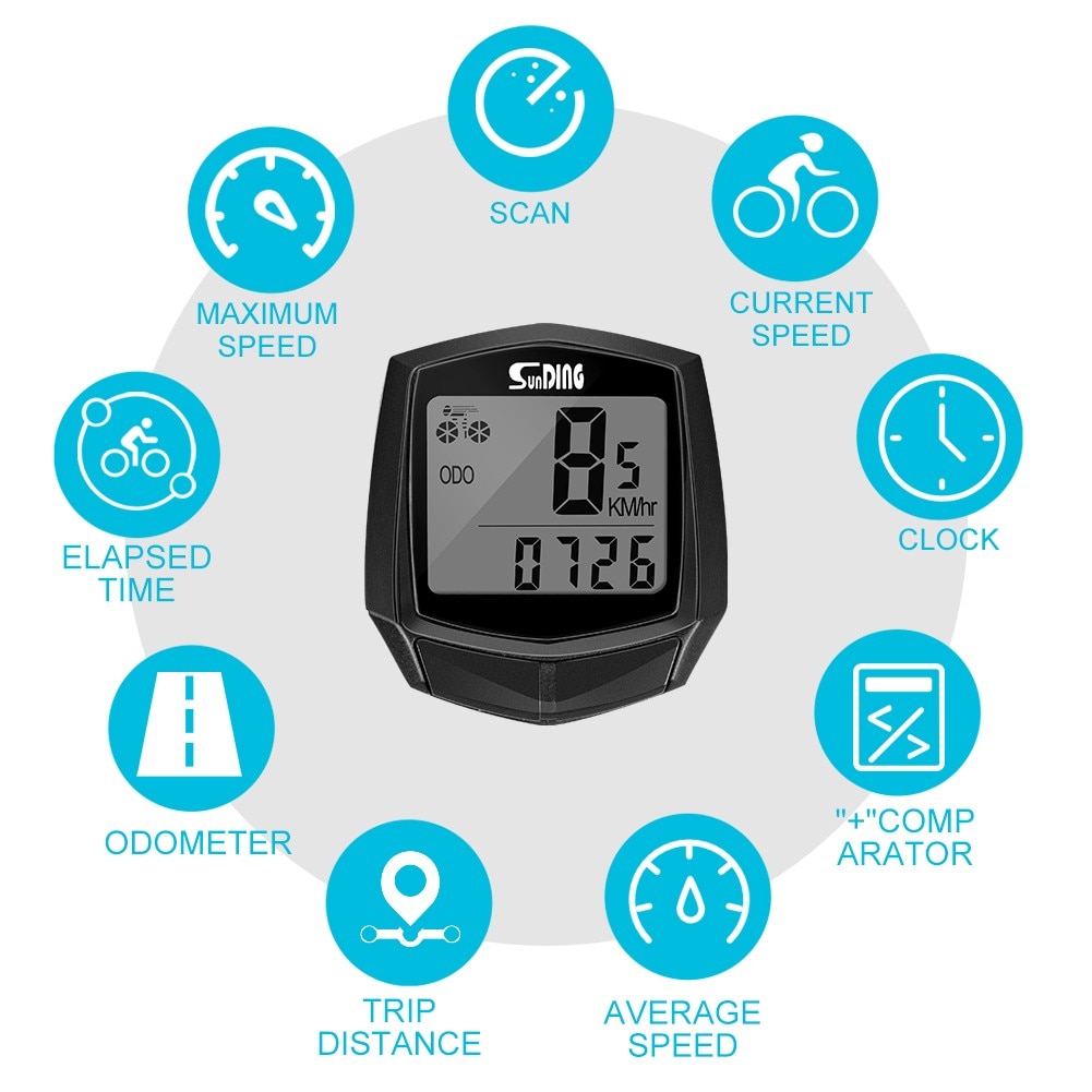 Wired Bike Computer Digital Stopwatch Waterproof Speedometer Odometer Cycling Power Meter Ciclocomputador Bicycle Accessories