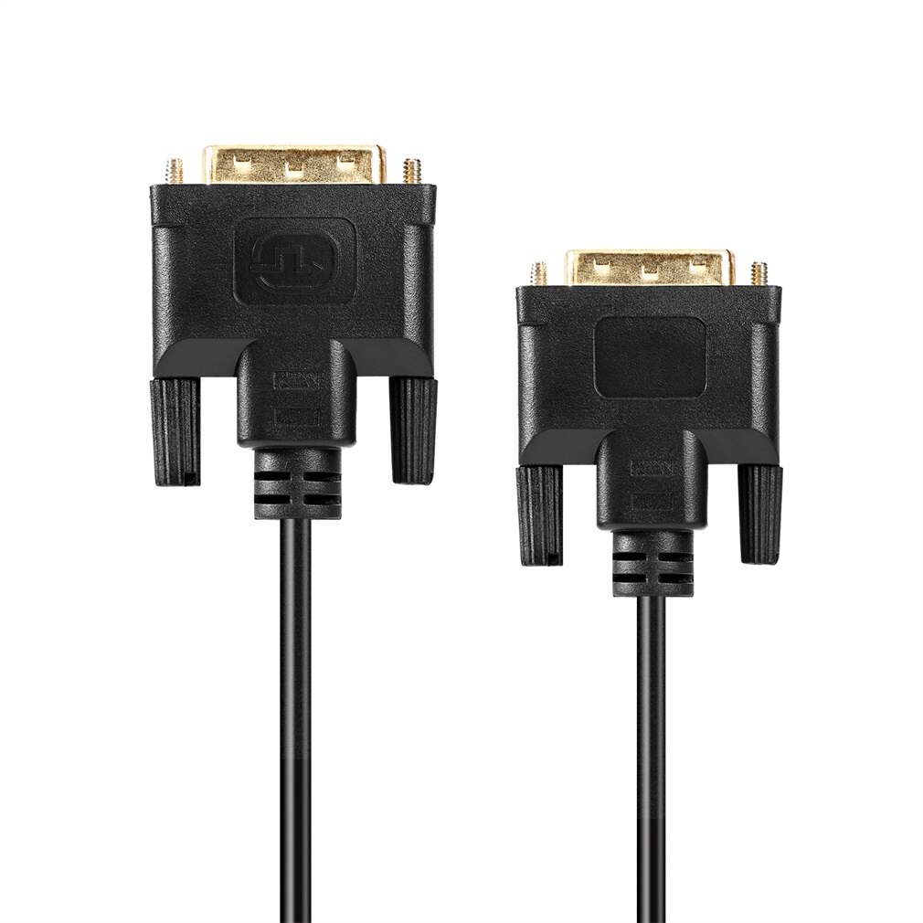Leshp sort 2/3 meter holdbar bærbar høj opløsning guldbelagt tynd dvi til dvi single link digital video monitor kabel