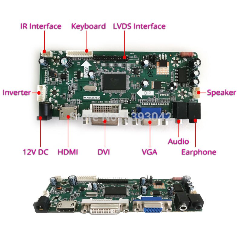 1680*945 For LTN184KT01/LTN184KT02 screen LCD display drive controller board DIY kit M.NT68676 1CCFL VGA DVI 30-Pin LVDS
