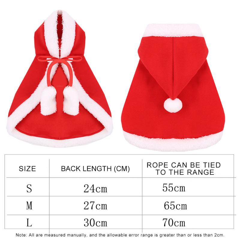 Navidad perro capa para gato ropa para mascotas capa con capucha traje para mascotas rompevientos perros pequeños traje de ropa abrigo BS010