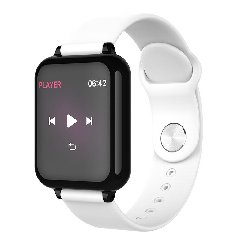 B57 smart ur ip67 vandtæt smartwatch pulsmåler flere sportsmodeller fitness tracker mand kvinder bærbare: B57 smartwatch hvid