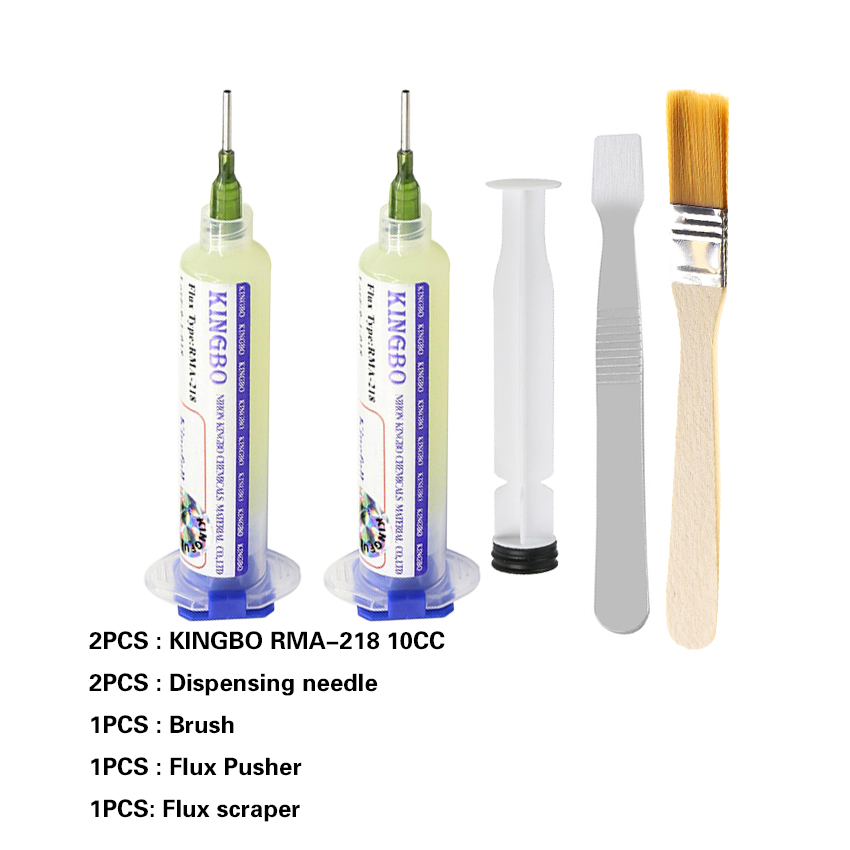 KINGBO RMA-218 10cc Solder Flux No-clean with free needle: 2PCS