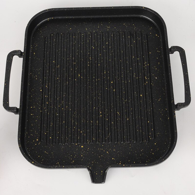 Frying Pan Korean Induction Cooker Baking Tray Square Barbecue Tray Teppanyaki Smokeless Non-stick Barbecue Pot Barbecue Supplie