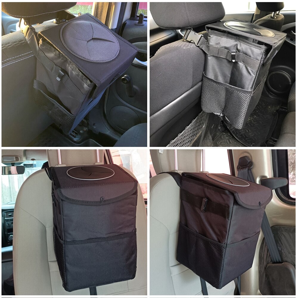 Hanging Vehicle Garbage Dust Case Storage Bag Car Trash Bin Waterproof Car Trash Can Bin Foldable