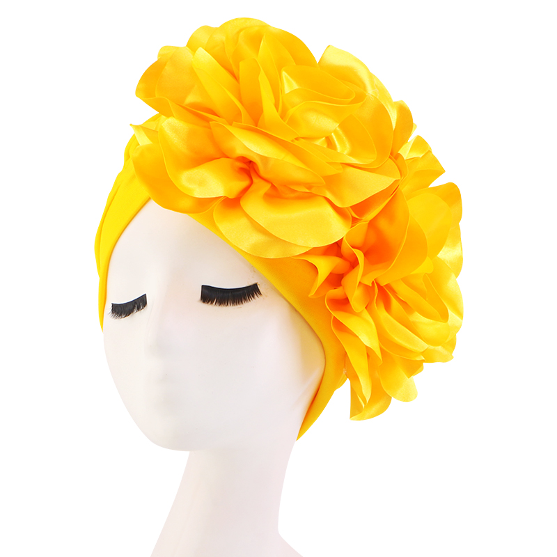 King Flower Turban Women Hair Loss Bonnet Muslim Hat Chemo Cap Hijabs Headscarf Wedding Party Hat Head Wraps Indian Hat Turbante