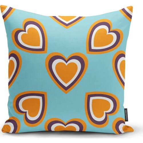 Housse de coussin décorative imprimée sur un côté, motif de cœur d'amour, oreiller pour vos chambres,