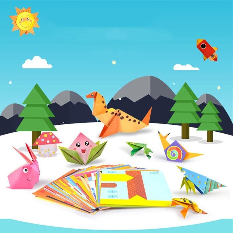 54 Pcs Kinderen Origami Papieren Boek Voor Dier Patroon 3D Puzzel Diy Vouwen Speelgoed Kids Handgemaakte Kleuterschool Kunsten En Ambachten