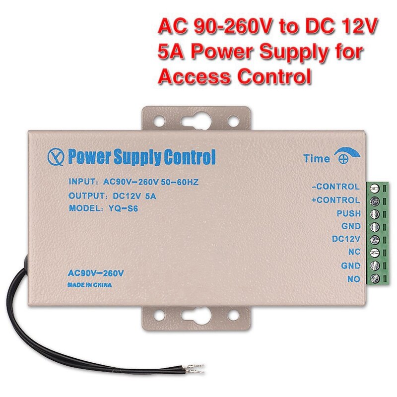 -DC 12V 5A Access Control Power Supply AC 90-260V for Home Office Electric Door Lock Office Security System