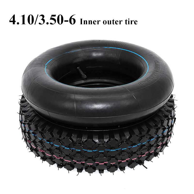 4.10/3.50-6 äldre scooterdäck, innerslang för 49cc mini fyrhjuling, dirt bike, scooter, atv, buggy, bensinscooter, skottkärra: Röd