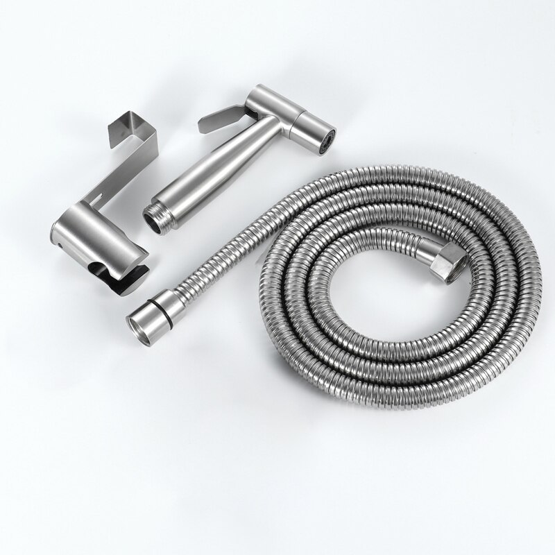 Toalett handhållen bidé rumpa dusch shattaf sprayhuvud 304 rostfritt stål wc douche kit krokad hållare 1.5m slang muslim dusch spray