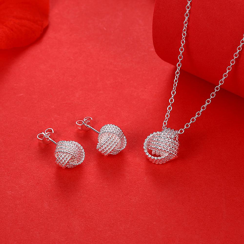 925 Silver Jewelry Set Silver Necklace Earring Set For Woman Charm Jewelry