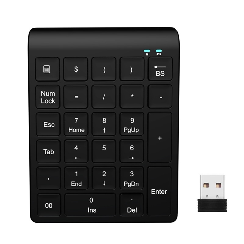 27 Keys Bluetooth Wireless Numeric Keypad Mini Numpad with More Function Keys Digital Keyboard for Pc Accounting