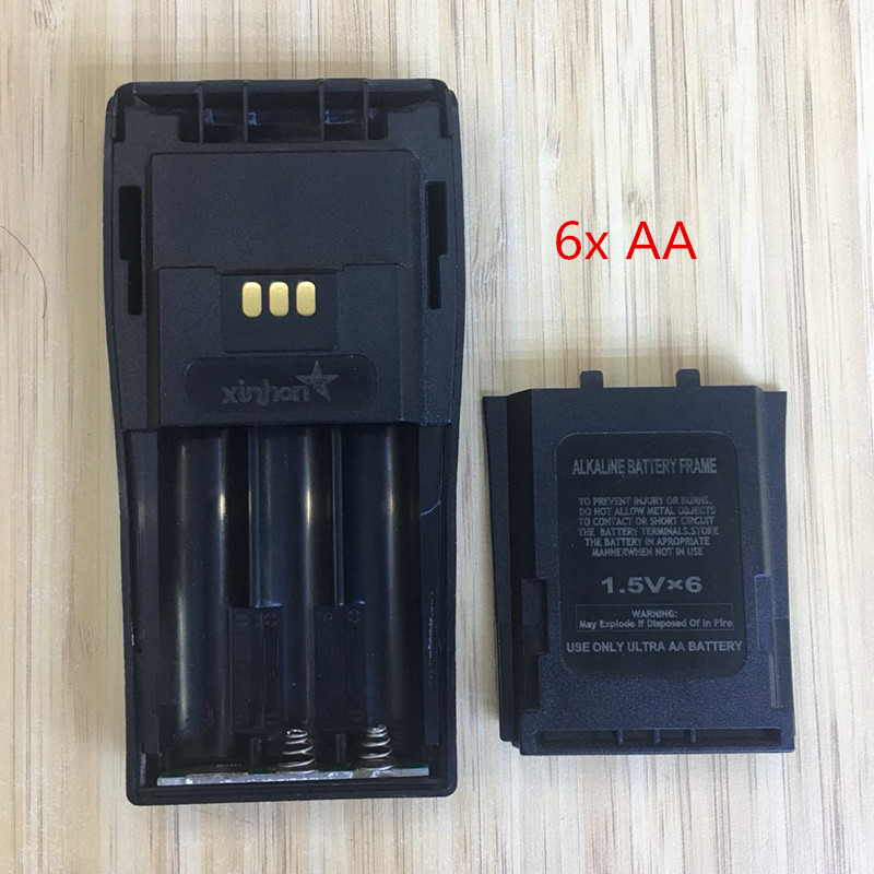 6x AA batterie fallen Kasten für Motorola DEP450 DP1400 PR400 CP140 CP040 CP200 EP450 CP180 GP3188 etc wakie Talkie mit gürtel Clip