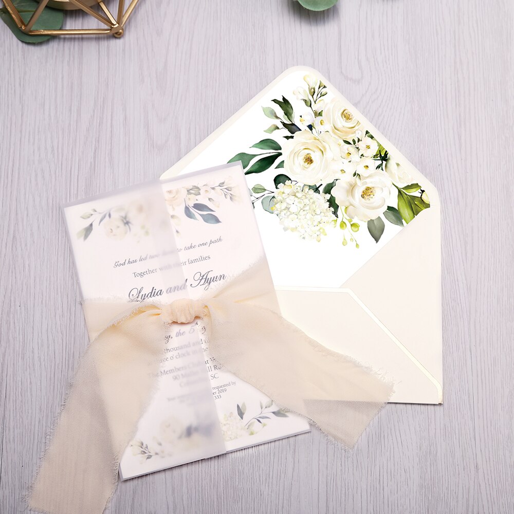1 stk invitationskort brude, baby shower invitation, fødselsdag, middag invitationer, pink lomme med blomst