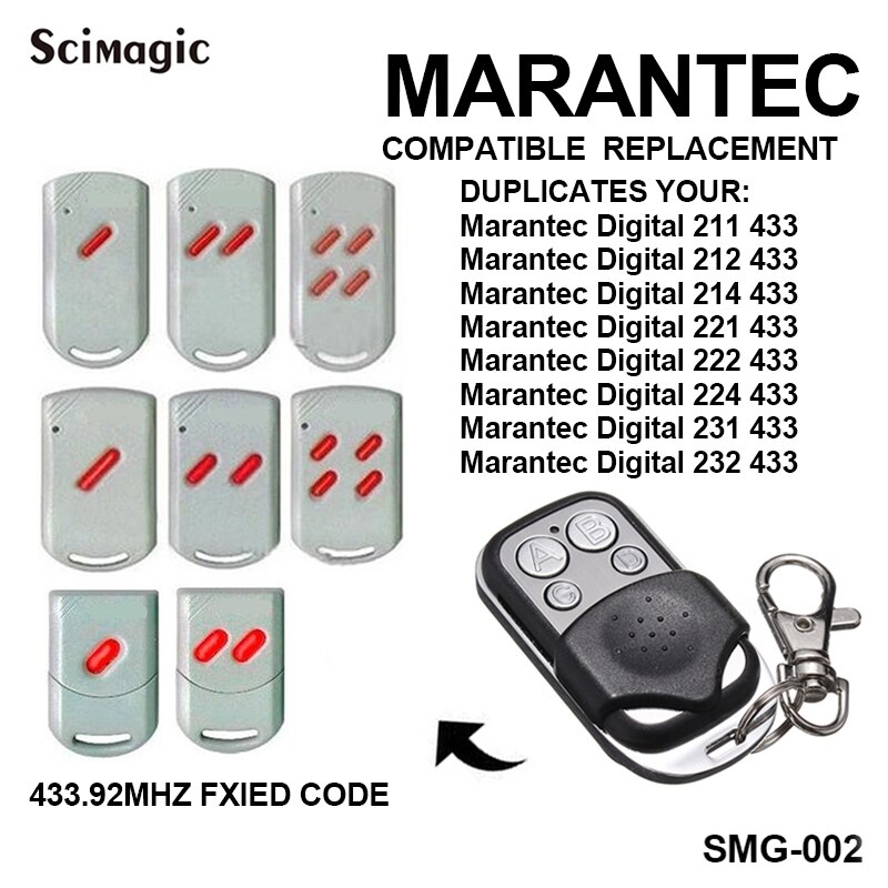 Garage Gate Remote Control Transmitter Command For BENINCA AVIDSEN DEA MARANTEC STAGNOLI ROGER ADYX RIB ELKA TELCOMA 433mhz