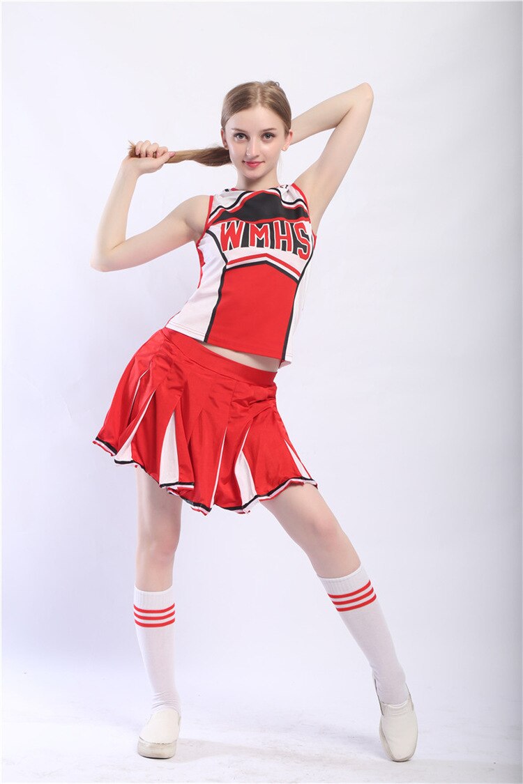 Fille Cheerleading robe Cheerleading Football bébé aérobic Costume femmes uniformes scolaires adultes Cheerleader danse Costumes: M