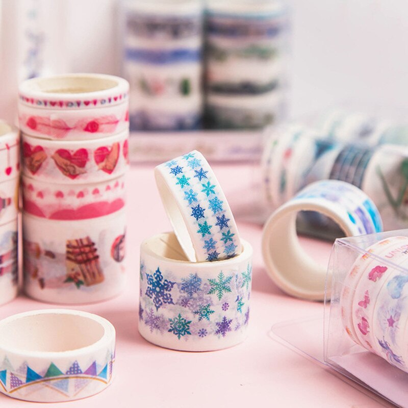 10 pièces/ensemble Washi ruban bricolage papeterie Scrapbooking artisanat autocollant fleurs plantes vertes feuilles fleur masquage décoratif Washi ruban